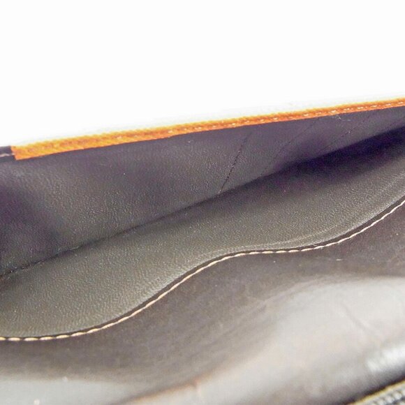 Burberry plaid orange Haymarket long wallet Burberry Long Wallet Orange Leather Authentic Used